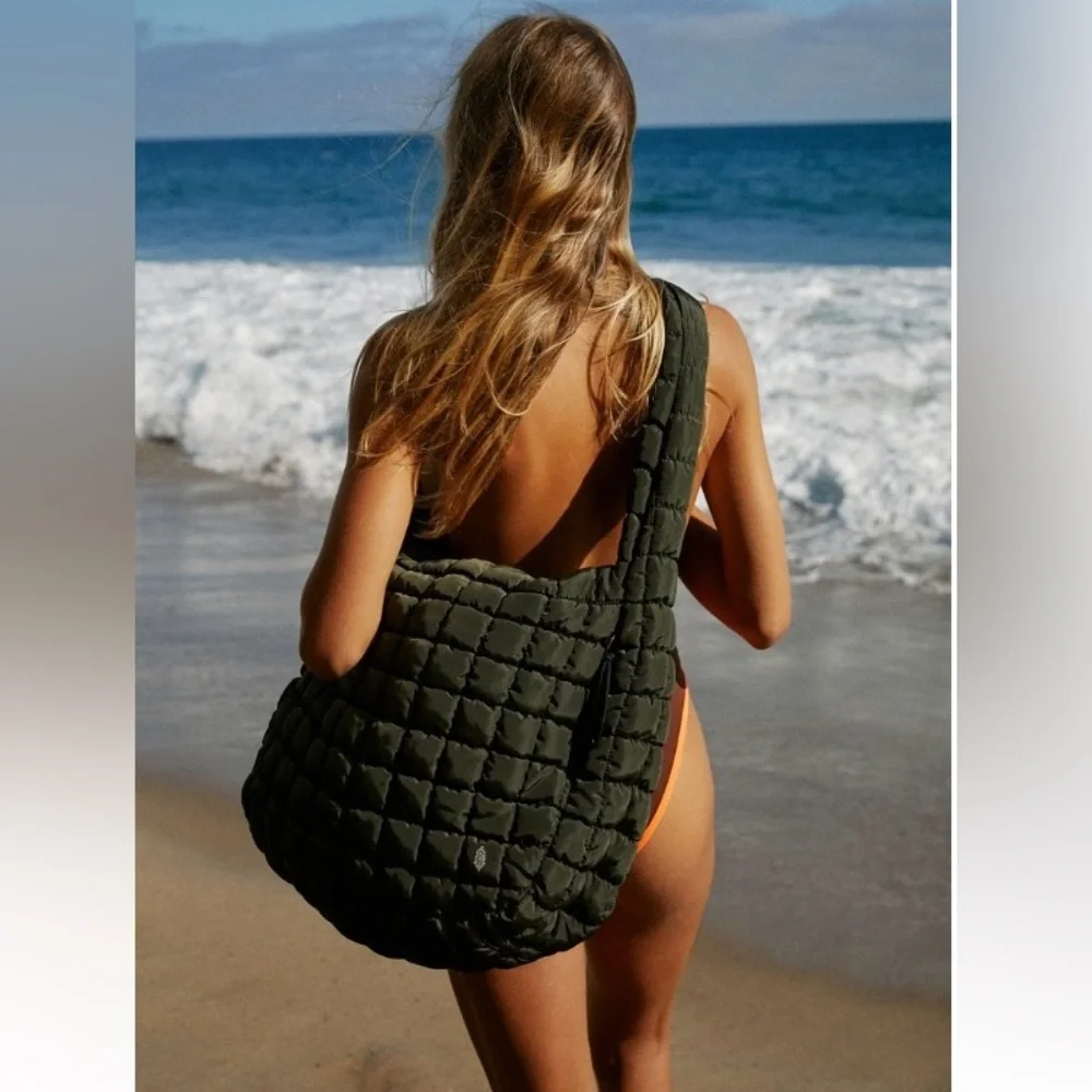 Free People Movement ~ Quilted Carryall Bag ~ Army Green ~ * NWT - Picture 8 of 9